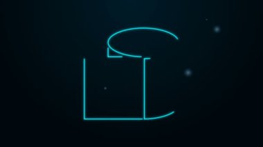 Parlayan neon hattı tuvalet kağıdı rulosu simgesi siyah arkaplanda izole edildi. 4K Video hareketli grafik canlandırması