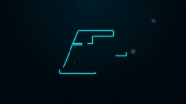 Parlayan neon hattı su musluğu simgesi siyah arkaplanda izole edildi. 4K Video hareketli grafik canlandırması