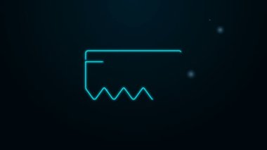 Siyah arkaplanda izole edilmiş köpük ikonlu parlak neon çizgisi Sponge. Bulaşık yıkamak için bir tutam Bast. Temizlik servisi logosu. 4K Video hareketli grafik canlandırması