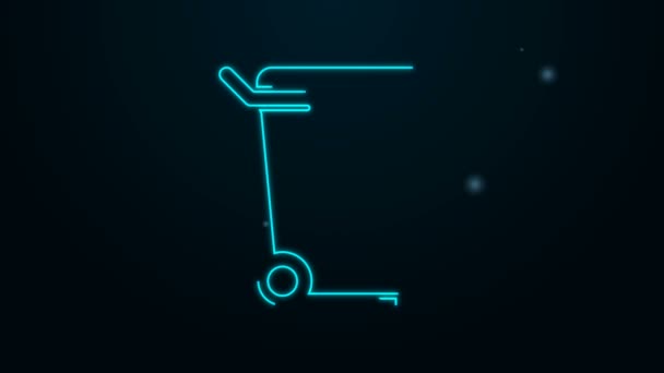 Glowing neon line Trash can icon isolated on black background. Garbage bin sign. Recycle basket icon. Office trash icon. 4K Video motion graphic animation — Stock Video