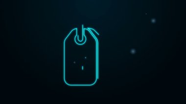 Siyah arkaplanda izole edilmiş satılık bir simgeyle parlayan neon çizgisi Price etiketi. Rozet fiyatına. Reklam etiketi indirimi. 4K Video hareketli grafik canlandırması