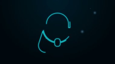 Parlayan neon çizgisi simgesi siyah arkaplanda izole edildi. Kadın el çantası işareti. Glamour günlük bagaj sembolü. 4K Video hareketli grafik canlandırması