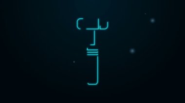 Parlayan neon hattı nöroloji refleks çekici simgesi siyah arkaplanda izole edildi. 4K Video hareketli grafik canlandırması