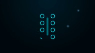 Parlayan neon çizgisi hapları siyah arka planda izole edilmiş. İlaç paketi. Tablet, vitamin, antibiyotik, aspirin. 4K Video hareketli grafik canlandırması
