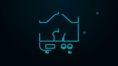 Parlayan neon hattı X-ray makinesi simgesi siyah arkaplanda izole edildi. 4K Video hareketli grafik canlandırması