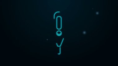 Tıbbi inceleme ikonu için parıldayan neon hattı dijital termometre siyah arka planda izole edildi. 4K Video hareketli grafik canlandırması