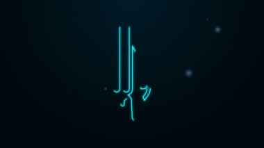 Parlayan neon hattı Shotgun simgesi siyah arkaplanda izole edildi. Avcı silahı. 4K Video hareketli grafik canlandırması