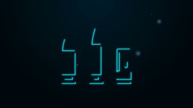 Parlayan neon hattı kurşun ve kartuş simgesi siyah arkaplanda izole edildi. 4K Video hareketli grafik canlandırması