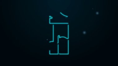 Parlayan neon hattı Aydınlık simgesi siyah arkaplanda izole edildi. 4K Video hareketli grafik canlandırması