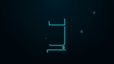 Parlayan neon hattı kurşun ikonu siyah arkaplanda izole edildi. 4K Video hareketli grafik canlandırması