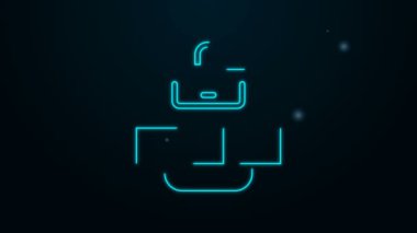 Parlayan neon çizgisi Yürüyüş sırt çantası simgesi siyah arkaplanda izole edildi. Kamp ve dağ gezisi sırt çantası. 4K Video hareketli grafik canlandırması