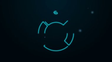 Parlayan neon hattı Lifebuoy simgesi siyah arkaplanda izole edildi. Can simidi sembolü. 4K Video hareketli grafik canlandırması