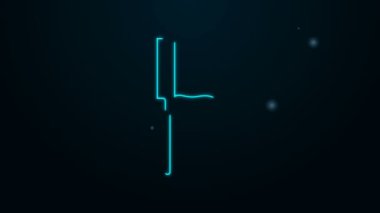 Siyah zemin üzerinde balık ikonu olan parlayan neon hattı. 4K Video hareketli grafik canlandırması