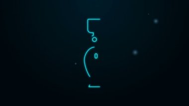Parlayan neon hattı Balıkçı kaşığı simgesi siyah arkaplanda izole edildi. Balık şeklinde olta yemleri. Balık oltası. 4K Video hareketli grafik canlandırması