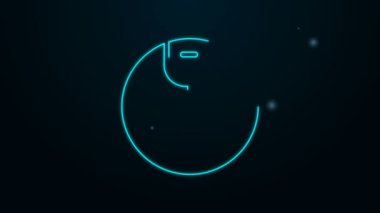 Parlayan neon hattı. Balıkçı kancası simgesi siyah arkaplanda izole edildi. Balık oltası. 4K Video hareketli grafik canlandırması
