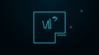 Parlayan neon hattı ev planı simgesi siyah arkaplanda izole edildi. 4K Video hareketli grafik canlandırması
