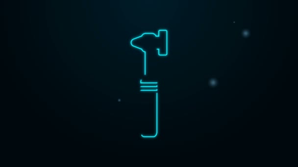 Žhnoucí neonová linie Lékařský otoskop nástroj ikona izolované na černém pozadí. Lékařský nástroj. Grafická animace pohybu videa 4K — Stock video