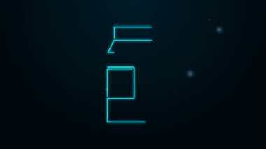 Siyah arkaplanda izole edilmiş süt ikonu için parlak neon çizgi kağıdı paketi. Süt paketi işareti. 4K Video hareketli grafik canlandırması