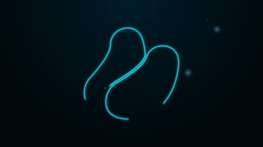 Parlayan neon hattı Patates simgesi siyah arkaplanda izole edildi. 4K Video hareketli grafik canlandırması
