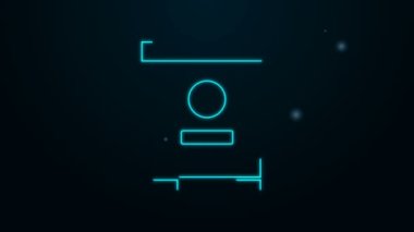 Siyah arka planda izole edilmiş arılar için parlayan neon hattı Kovan. Arı kovanı sembolü. Apiary ve arı yetiştiriciliği. Tatlı doğal yemek. 4K Video hareketli grafik canlandırması