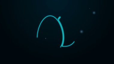 Parlayan neon hattı Tavuk Yumurtası simgesi siyah arka planda izole edildi. 4K Video hareketli grafik canlandırması