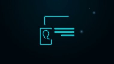 Parlayan neon hattı kimlik tanımlama simgesi siyah arkaplanda izole edildi. Sunum için, şirketin kimliği için, reklam için kullanılabilir. 4K Video hareketli grafik canlandırması