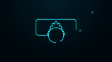 Parlayan neon hattı parola koruması ve siyah arkaplanda izole edilmiş güvenlik erişim simgesi. Güvenlik, güvenlik, koruma, gizlilik kavramı. 4K Video hareketli grafik canlandırması