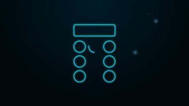 Parlayan neon hattı parola koruması ve siyah arkaplanda izole edilmiş güvenlik erişim simgesi. Güvenlik, güvenlik, koruma, gizlilik kavramı. 4K Video hareketli grafik canlandırması