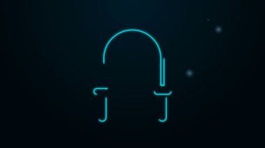Parlayan neon hattı atlama ipi simgesi siyah arkaplanda izole edildi. İp atlıyorum. Spor malzemeleri. 4K Video hareketli grafik canlandırması