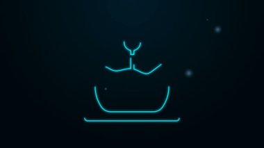 Parlayan neon hattı Aroma mum simgesi siyah arkaplanda izole edildi. 4K Video hareketli grafik canlandırması