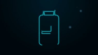 Parlayan neon çizgisi Collagen serumu ve vitamin ikonu siyah arkaplanda izole edilmiş. Yüz bakımı esansı cilt bakımı kozmetiği. 4K Video hareketli grafik canlandırması