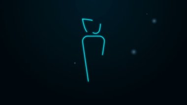 Parlayan neon çizgisi, siyah arkaplanda izole edilmiş havuç simgesi. 4K Video hareketli grafik canlandırması