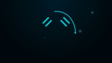 Parlayan neon hattı Stingray simgesi siyah arkaplanda izole edildi. 4K Video hareketli grafik canlandırması