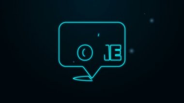 Parlayan neon hattı. Siyah arkaplanda izole bir şekilde evde kal. Corona virüsü 2019-nCoV. 4K Video hareketli grafik canlandırması