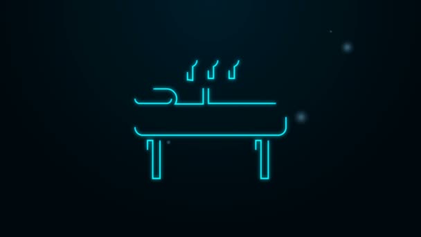 Glowing neon line Acupuncture therapy icon isolated on black background. Chinese medicine. Holistic pain management treatments. 4K Video motion graphic animation — Stock Video