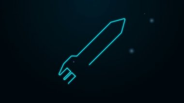 Parlayan neon çizgisi simgesi siyah arkaplanda izole edildi. 4K Video hareketli grafik canlandırması