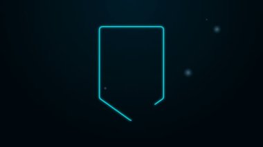 Parlayan neon çizgisi simgesi siyah arkaplanda izole edildi. Askeri rozet işareti. 4K Video hareketli grafik canlandırması
