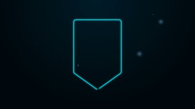 Parlayan neon çizgisi simgesi siyah arkaplanda izole edildi. Askeri rozet işareti. 4K Video hareketli grafik canlandırması