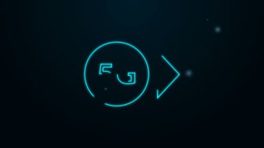 Parlayan neon hattı 5G yeni kablosuz internet kablosuz bağlantı simgesi siyah arkaplanda izole edildi. Küresel ağ yüksek hızlı bağlantı veri oranı teknolojisi. 4K Video hareketli grafik canlandırması