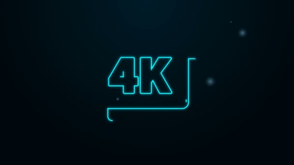 Świecąca neonowa ikona Ultra HD 4k izolowana na czarnym tle. 4K Animacja graficzna ruchu wideo — Wideo stockowe