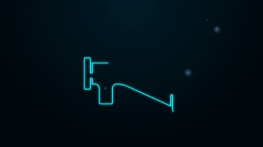 Parlayan neon hattı Megafon simgesi siyah arkaplanda izole edildi. Sözcü işareti. 4K Video hareketli grafik canlandırması