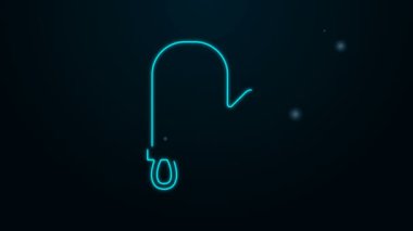 Parlayan neon hattı fırın simgesi siyah arkaplanda izole edildi. Mutfak tutacağı işareti. Yemek eldiveni. 4K Video hareketli grafik canlandırması