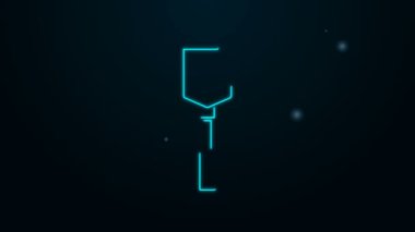 Parlayan neon çizgisi Spatula simgesi siyah arkaplanda izole edildi. Mutfak spatula ikonu. Barbekü spatula işareti. Barbekü ve ızgara aleti. 4K Video hareketli grafik canlandırması