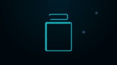 Parlayan neon hattı kesme tahtası simgesi siyah arkaplanda izole edildi. Kesme tahtası sembolü. 4K Video hareketli grafik canlandırması
