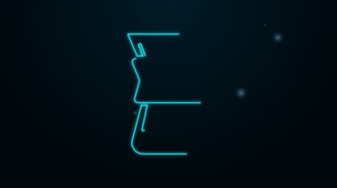 Parlayan neon hattı Chemex simgesi siyah arkaplanda izole edildi. Alternatif kahve demleme yöntemleri. Kahve kültürü. 4K Video hareketli grafik canlandırması