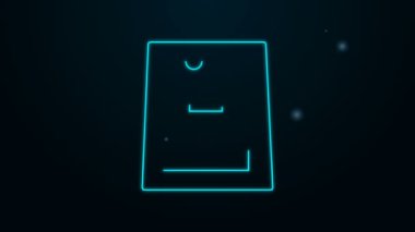 Parlayan neon çizgisi simgesi siyah arkaplanda izole edildi. Kadın el çantası işareti. Glamour günlük bagaj sembolü. 4K Video hareketli grafik canlandırması