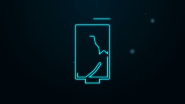 Müze simgesinde parlayan neon çizgisi portresi resmi siyah arkaplanda izole edilmiş. 4K Video hareketli grafik canlandırması