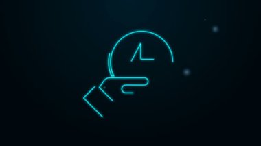 Parlayan neon çizgisi Şimşek simgesi siyah arkaplanda izole edildi. Flaş işareti. Flaş ikonunu yükle. Gök gürültüsü. Yıldırım çarpması. 4K Video hareketli grafik canlandırması