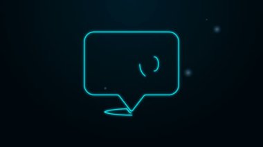Parlak neon hattı Banner, etiket, etiket, eko yeşil sağlıklı yiyecek simgesi için logo siyah arkaplanda izole edilmiş. Organik ürün. Sağlıklı yemek etiketi. 4K Video hareketli grafik canlandırması