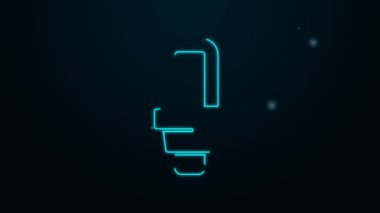 Parlayan neon hattı LED ampul simgesi siyah arkaplanda izole edildi. Ekonomik LED ışıklı ampul. Enerji lambasını sakla. 4K Video hareketli grafik canlandırması